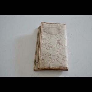 Coach signature logo check book cover